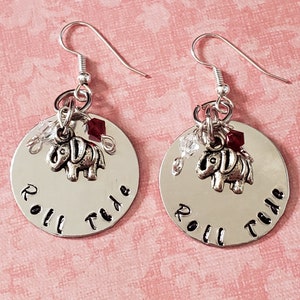 Hand Stamped Alabama Roll Tide Earrings