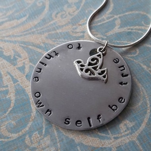 To Thine Own Self Be True Hand Stamped Necklace image 5