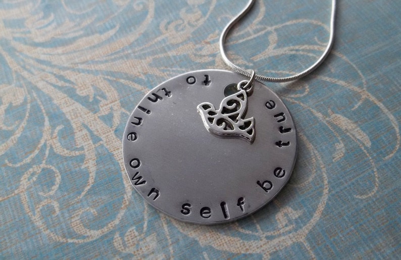 To Thine Own Self Be True Hand Stamped Necklace image 5