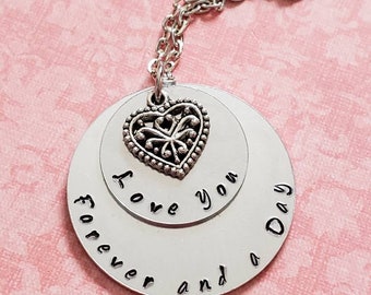 Handstamped Love You Forever and a Day Necklace
