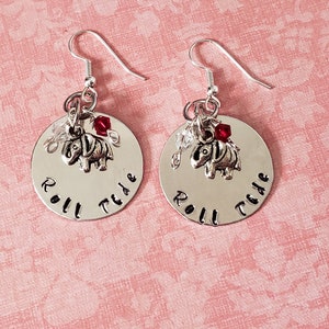Hand Stamped Alabama Roll Tide Earrings image 5