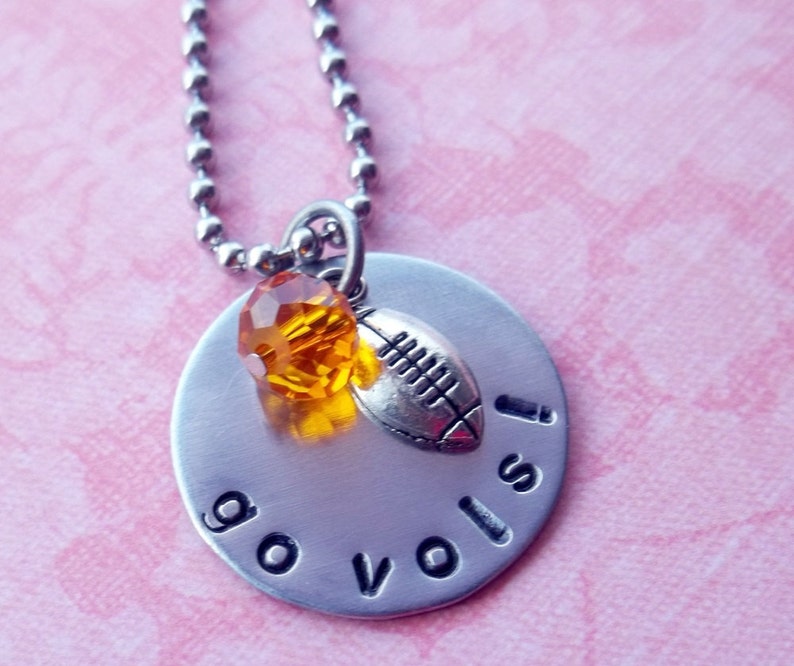 Hand Stamped Tennessee Vols Football Necklace image 3