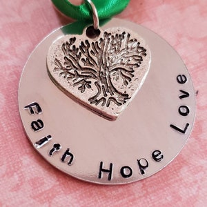 Hand Stamped Faith Hope Love Christmas Ornament image 3