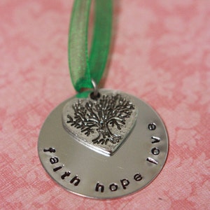 Hand Stamped Faith Hope Love Christmas Ornament image 5