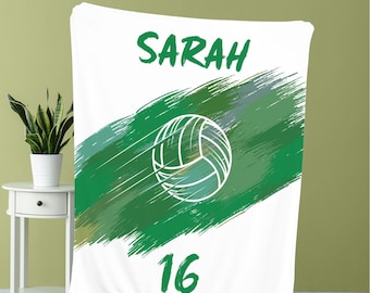 Personalized Volleyball Blanket With Name, Custom Volleyball Team Blanket, Personalized Gift for Volleyball Player, Birthday, Christmas Gift