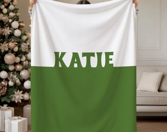 Custom Name Blanket, Personalized Kids Blanket, Holiday Home Decor Gift, Christmas Throw, Blanket Gift for Girlfriend, Gift for Mom/Dad