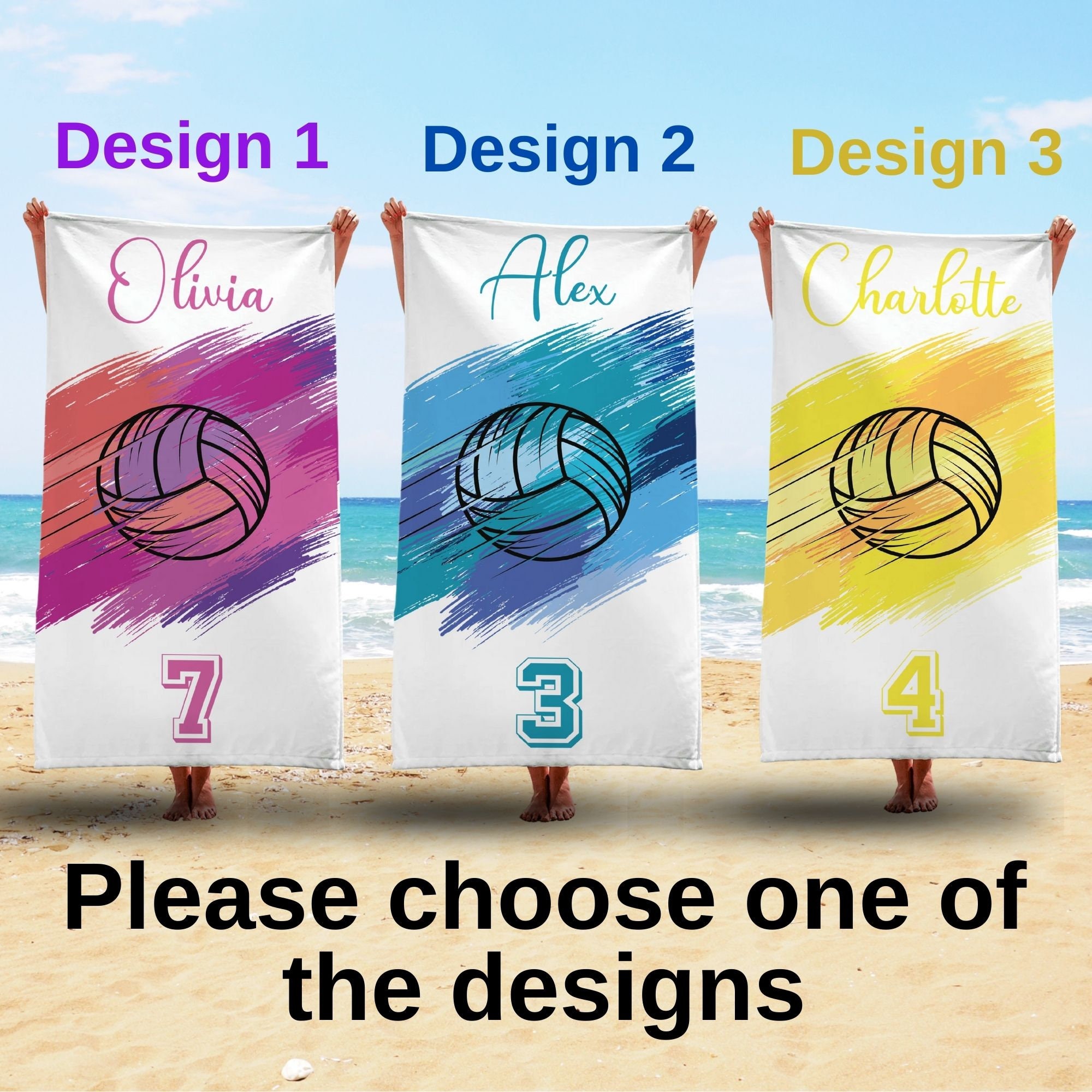 Custom Volleyball Team Towel, Personalized Team Gift, Sport Beach Towel, Graduation Gift, Custom Pool Towel, Birthday Gift, Vacation Gift