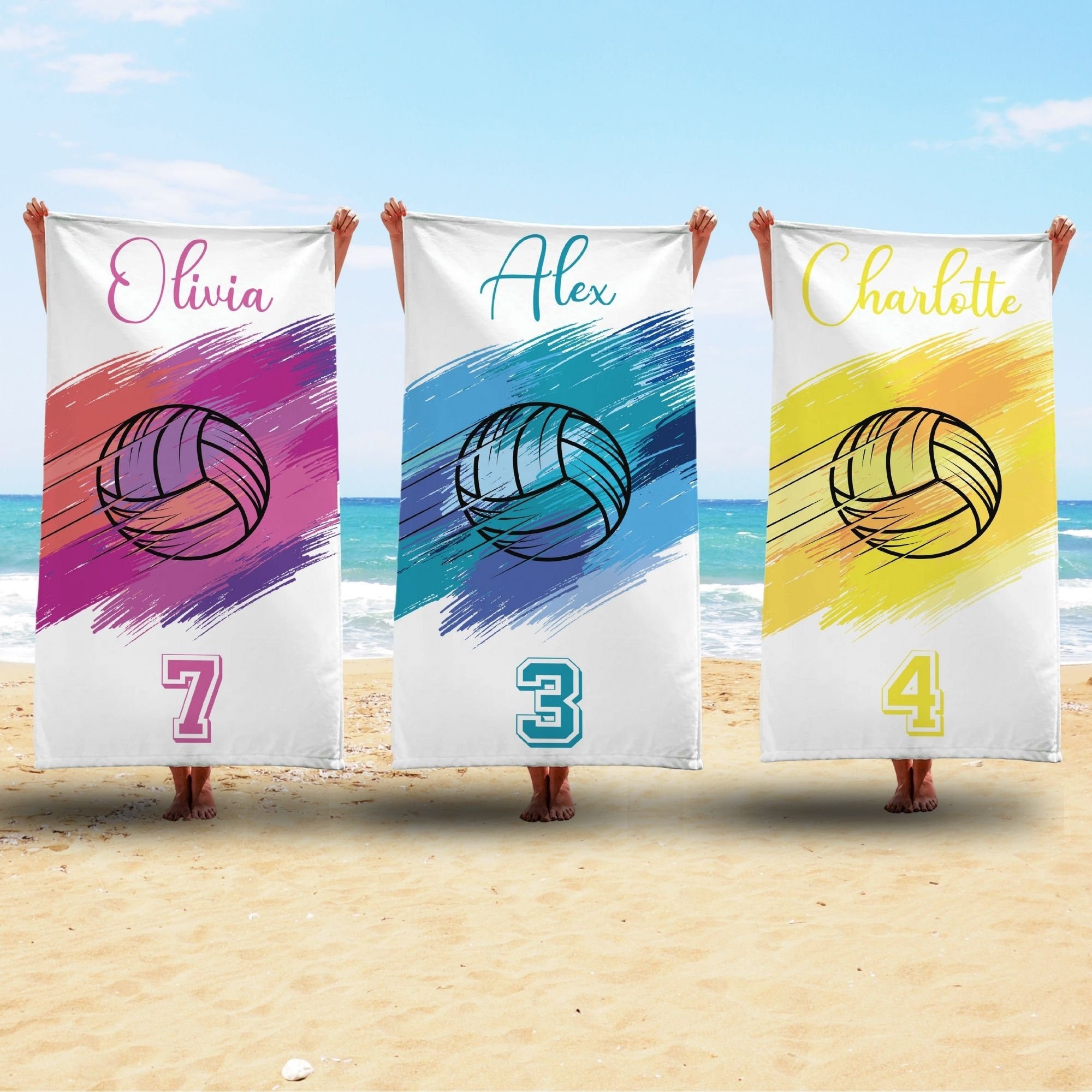 Custom Volleyball Team Towel, Personalized Team Gift, Sport Beach Towel, Graduation Gift, Custom Pool Towel, Birthday Gift, Vacation Gift