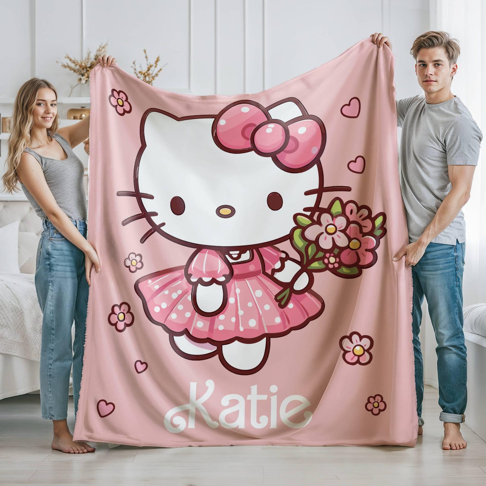 Personalized Hello Kitty Blanket