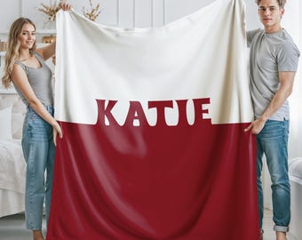 Personalized Name Blanket, Custom Blanket With Name, Anniversary Gift, Throw Blanket Gift for Girlfriend, Gift for Mom/Dad, Christmas gift