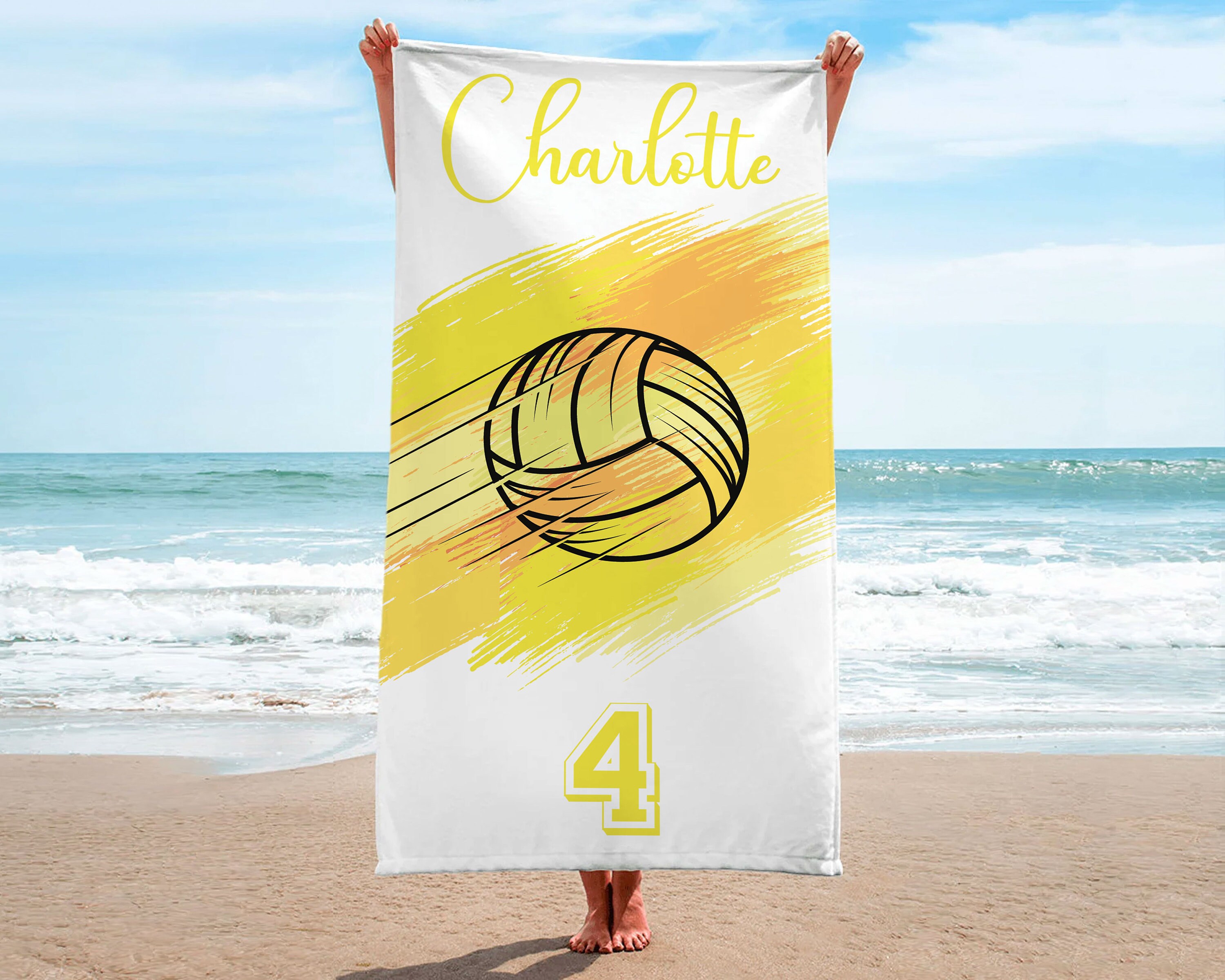 Custom Volleyball Team Towel, Personalized Team Gift, Sport Beach Towel, Graduation Gift, Custom Pool Towel, Birthday Gift, Vacation Gift
