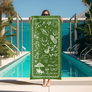 Personalized Bachelorette Beach Towel, Custom Location And Name Bachelorette Party Pool Towel, Bachelorette Trip Gift, Bride, Bridal Shower bild 6