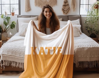 Custom Blanket With Name, Personalized Kids Blanket, Anniversary Gift, Christmas Throw, Blanket Gift for Girlfriend, Gift for Mom/Dad