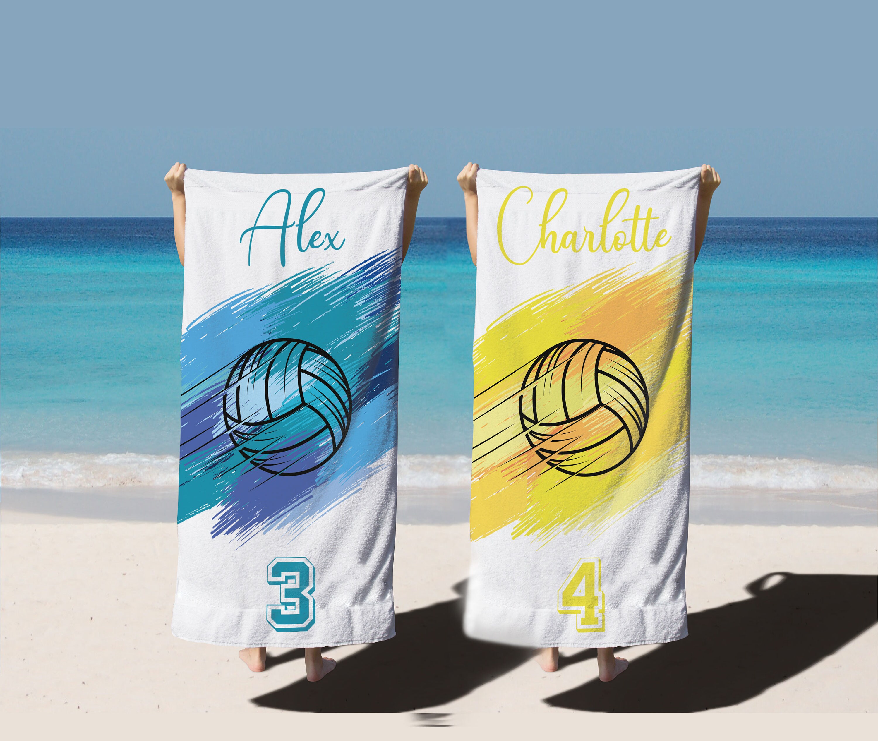 Custom Volleyball Team Towel, Personalized Team Gift, Sport Beach Towel, Graduation Gift, Custom Pool Towel, Birthday Gift, Vacation Gift