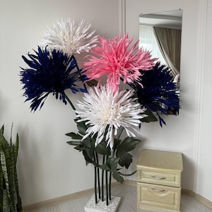 Giant Standing Asters, 5.7ft Floral Display, Wedding Backdrop, Photo Booth Prop