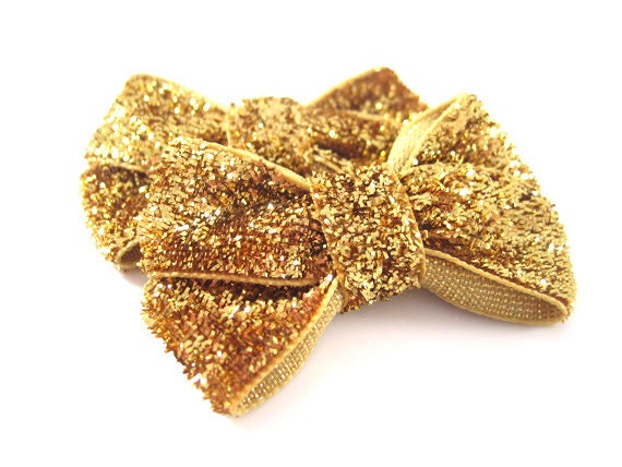 Items similar to Gold Glitter Baby Hair Bows - Glitter Hair Bows ...