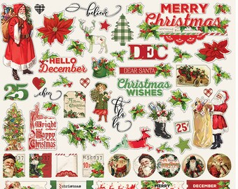 Simple Stories - Simple Vintage Christmas - 12x12 Combo Sticker Sheet
