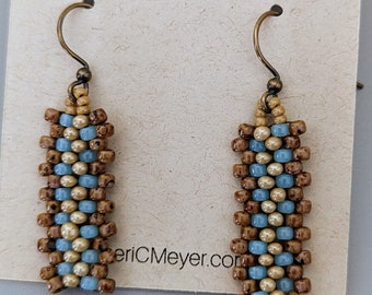 Beaded Statement Earrings - Bead Weaving Jewelry - Dangles - BOHO - Hand Woven