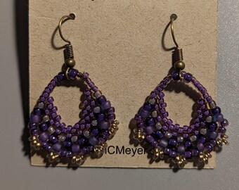 Beaded Statement Earrings - Bead Weaving Jewelry - Dangles - BOHO - Hand Woven