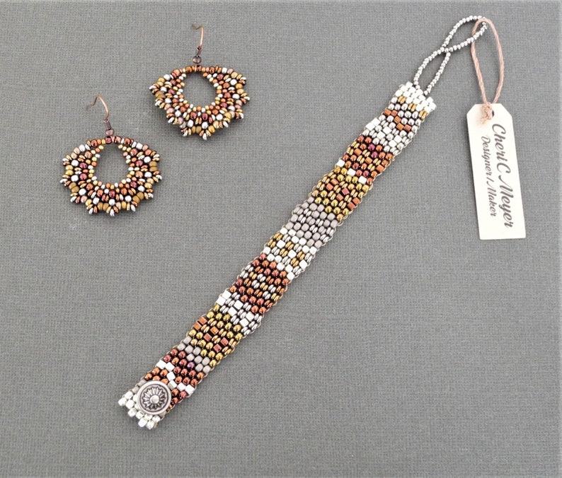 Beaded Statement Earrings Bead Weaving Jewelry Round Etsy