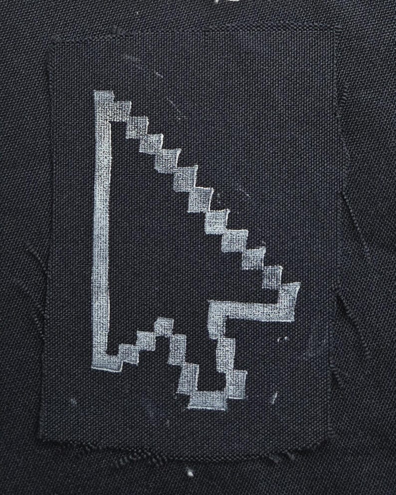 Cursor Block Print Patch Black Fabric