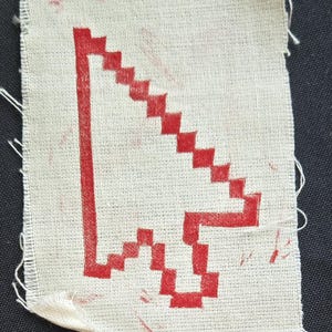 Cursor Block Print Patch White Fabric