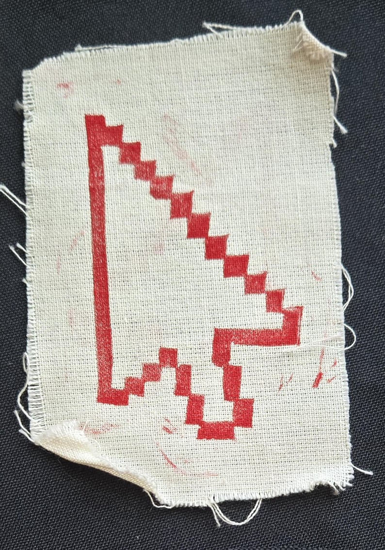 Cursor Block Print Patch White Fabric