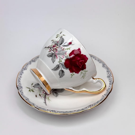 Vintage 1960s Royal Stafford “roses to Remember” Tea Cup and