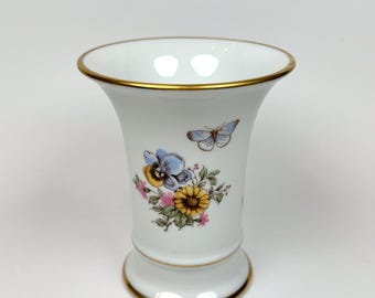 Vintage Schumann Arzberg Alemanha Ocidental 4 3/4" Vaso Flores Padrão Borboleta