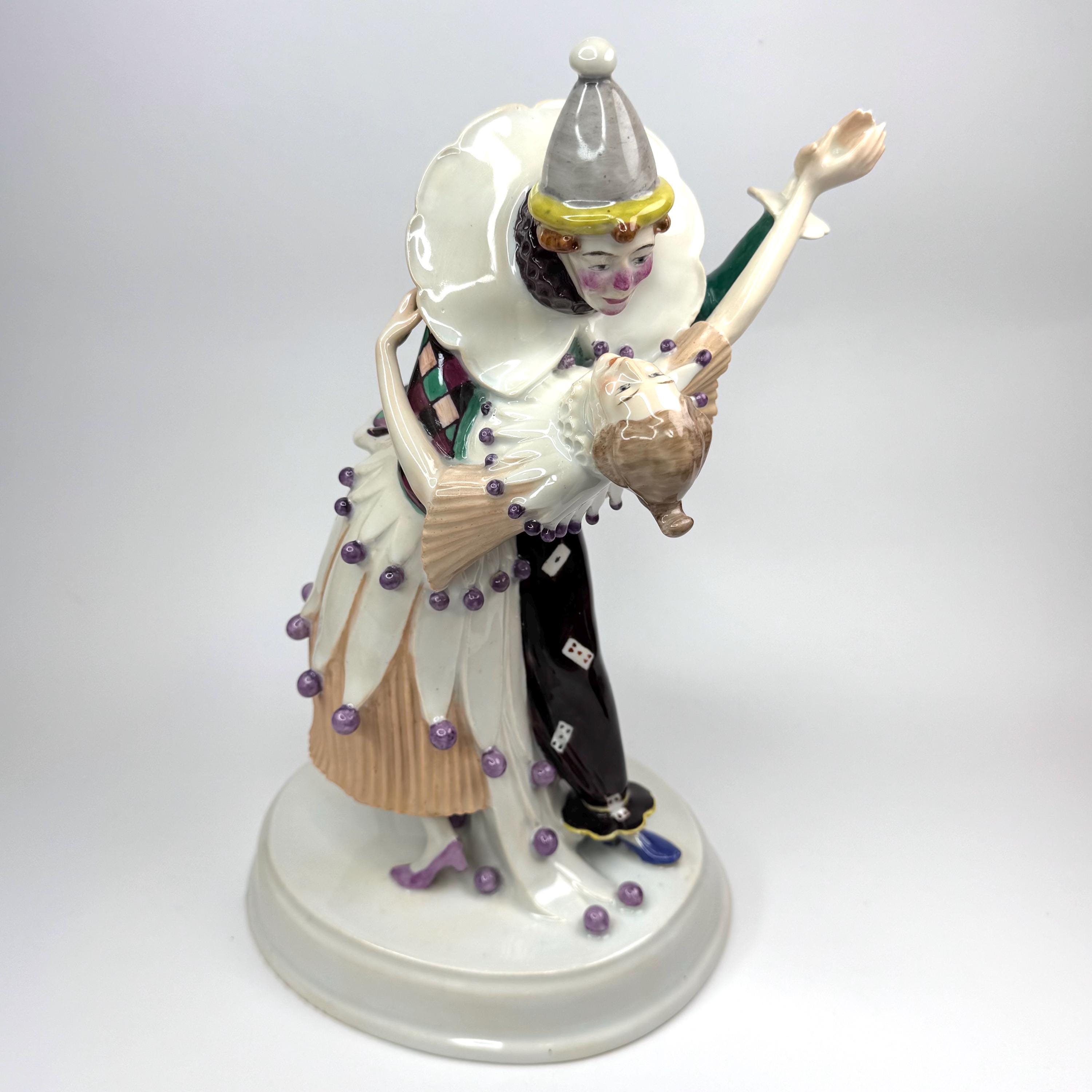 Meissen Carl Teichert Pierrot & Pierrette Figurine | Vintage