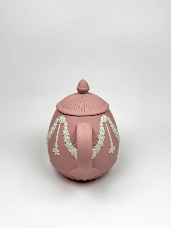 Rare Vintage Wedgwood Pink Jasperware Mini Teapot With Lid, Made