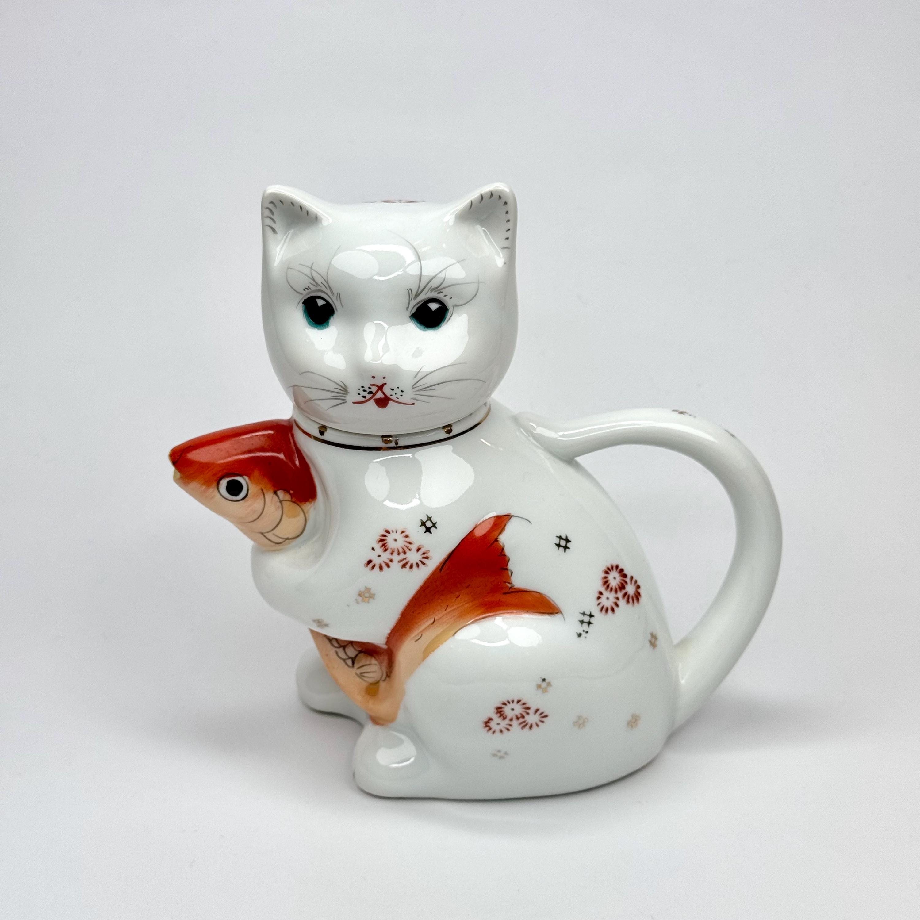 vintage cat ティーポット 猫 enesco 置物 陶器 アンティーク ネコのティーポット | Antiques Knock