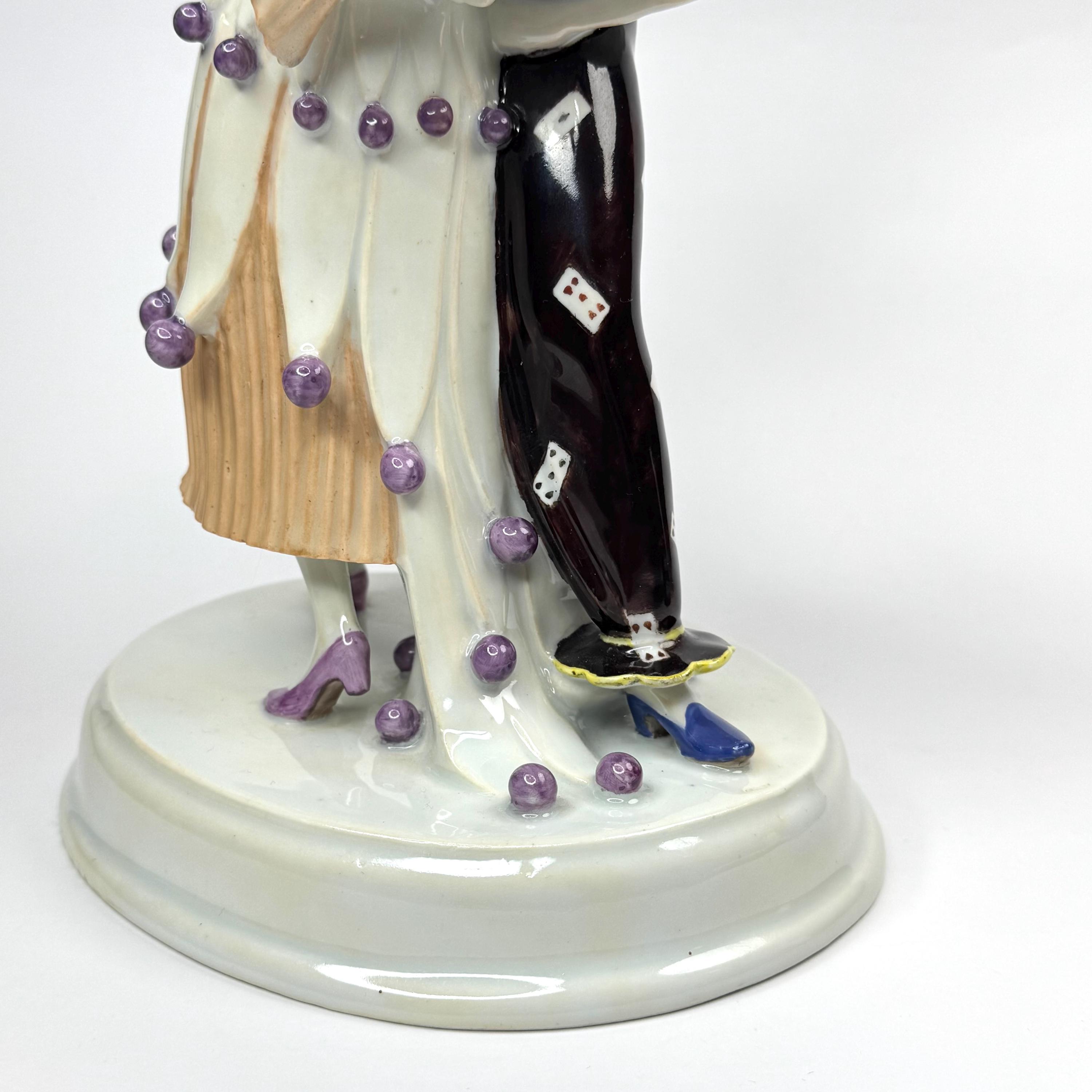 Meissen Carl Teichert Pierrot & Pierrette Figurine | Vintage