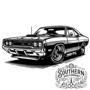 SVG Muscle Car Bundle - Surreal Old School Style Designs for Instant Download, Graphic Tee, Stickers & More