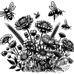 SVG-bundel Wildflower Bee - op de natuur geïnspireerde digitale download voor doe-het-zelfprojecten en knutselkunstontwerpen