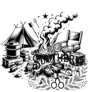 Pacote SVG de culinária para fogueira - perfeito para suas aventuras ao ar livre, artesanato de acampamento e projetos DIY, download instantâneo