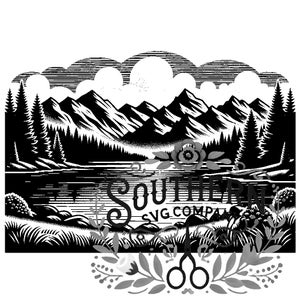 Mountain Lake SVG-bundel - vectorontwerpen voor knutselen, ideaal voor Cricut- en silhouetprojecten, op de natuur geïnspireerde kunstwerken