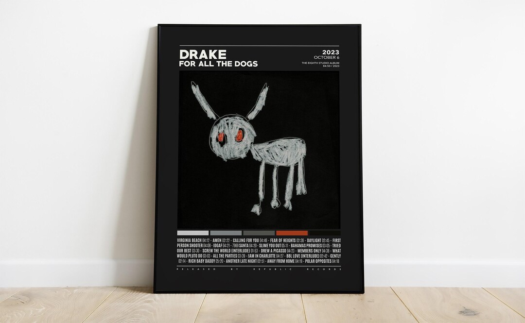 Drake Poster for All the Dogs Poster Drake, Tracklist Album Cover ...