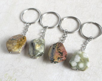 One Of A Kind Ocean Jasper Keychains