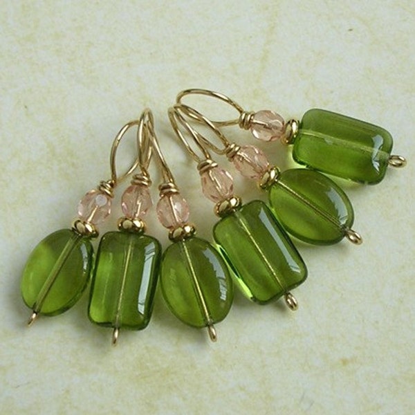 Set of 6 Peridot Bead Stitch Markers