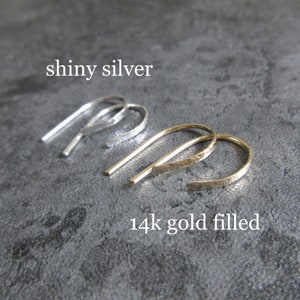 Dainty Open Hoop Earrings, Sterling Silver Or 14K Gold Filled, Minimalist Gift image 2