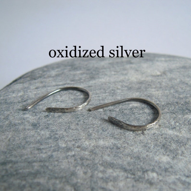 Dainty Open Hoop Earrings, Sterling Silver Or 14K Gold Filled, Minimalist Gift image 3