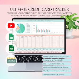 Credit Card Tracker, Automated Expense Management (Google Sheets & Excel)
