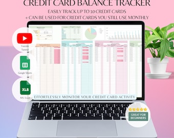 Hoja de cálculo para el seguimiento de tarjetas de crédito: Excel y Google Sheets (descarga digital)