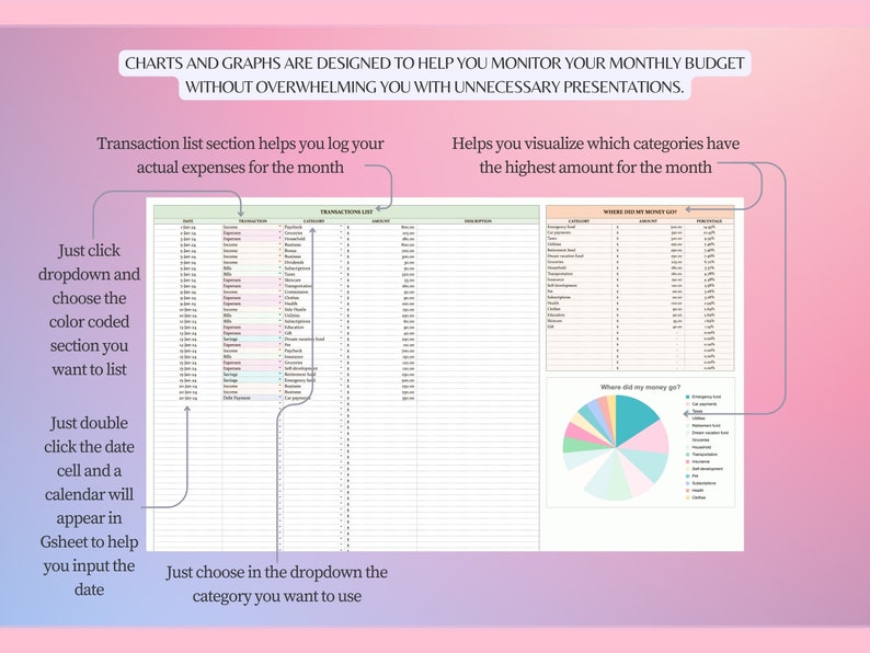 Simple Monthly Budget Template | Expense and Income Tracker (google ...