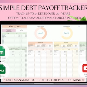 Simple Debt Pay Off Tracker Spreadsheet Template for Debt Payment Chart Payment Computation for Debt Tracker Excel Template for Loan Payable
