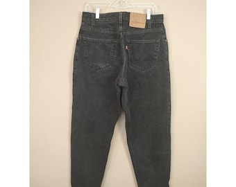 Vintage Levis 560 Loose Fit Tapered Leg Jeans Black 33x30 Mens Denim 1999