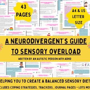 Printable Guide to Managing Sensory Overload, How to Create a Sensory Diet, Neurodivergent Support, Late Diagnosed Autistic Adult, ADHD
