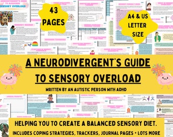 Printable Guide to Managing Sensory Overload, How to Create a Sensory Diet, Neurodivergent Support, Late Diagnosed Autistic Adult, ADHD