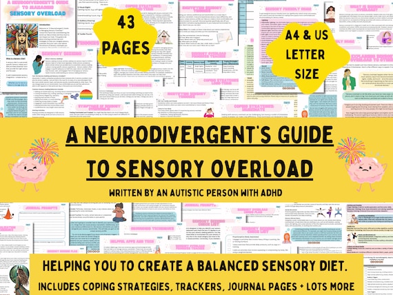 Printable Guide to Managing Sensory Overload, How to Create a Sensory Diet, Neurodivergent Support, Late Diagnosed Autistic Adult, ADHD